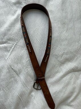Genuine Leather 30in Boho Beaded Belt